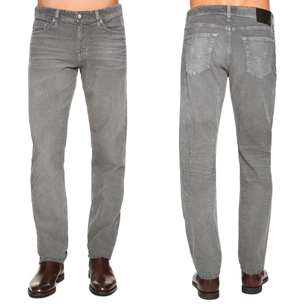 AG The Graduate Grey Corduroy Tailored Leg Pants 34